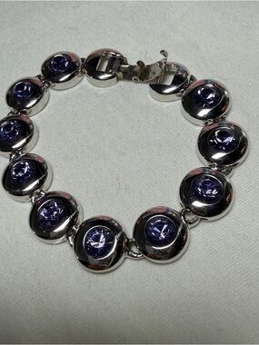 Vintage Nolan Miller Faceted Purple Stone Bracelet 7.5 inch